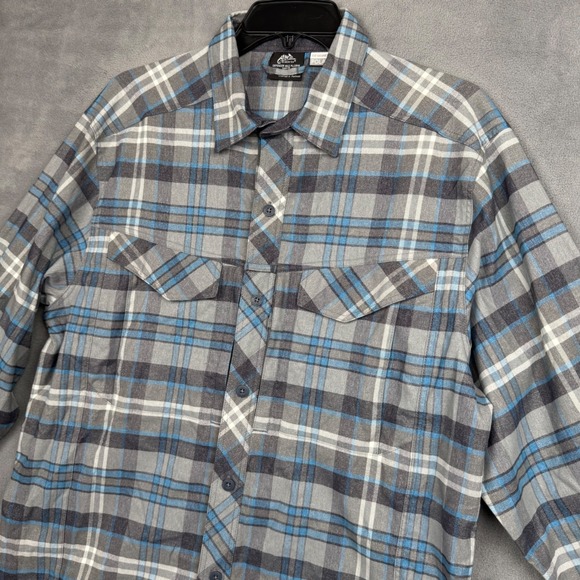 Helikon-Tex Defender Mk2 Pilgrim Shirt Mens Medium Blue Grey Plaid Tactical L/S - Picture 2 of 8